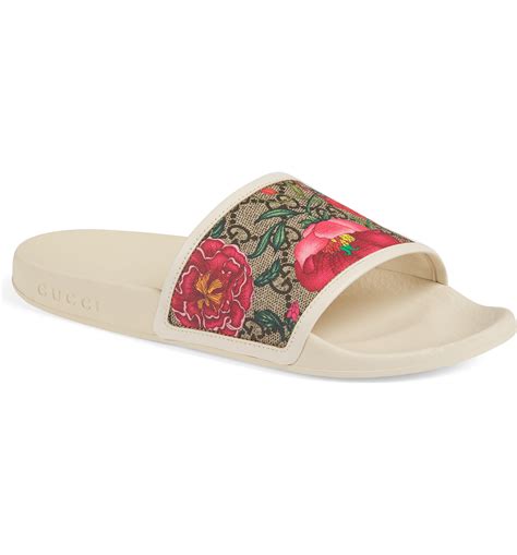 gucci slides with fur womens|gucci floral slides nordstrom.